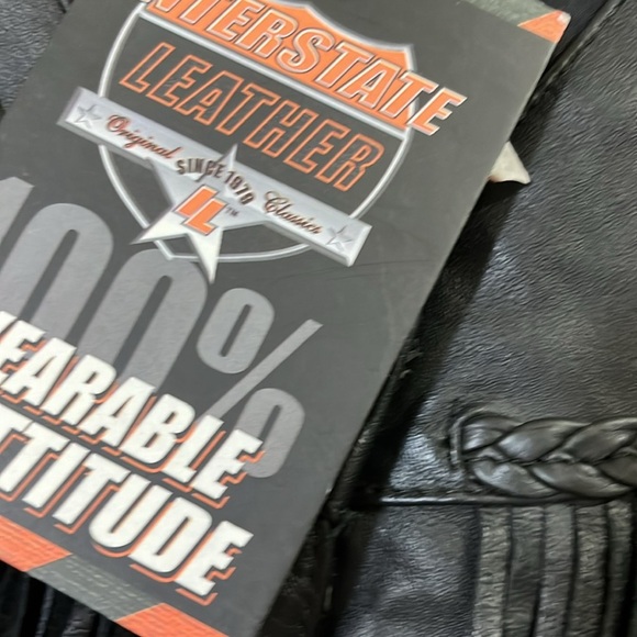 Interstate Leather women’s motorcycle vest with purple roses. Size Medium NWT - Picture 2 of 10